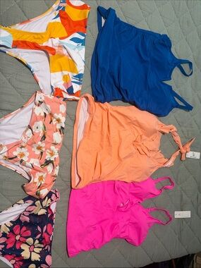 3 NWT Beachsissi Tankini sets - Coral, Hot Pink, Royal Blue & Floral